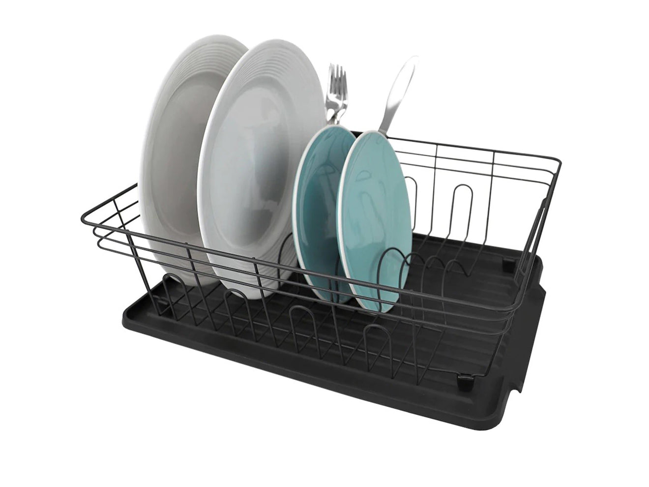 Matt Black Metallic Dish Drainer with Plastic Tray – HouzeCart