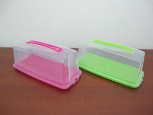 Plastic Rectangular Cake Holder with Lid - HouzeCart
