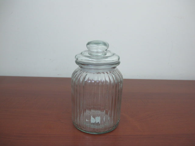 Medium Glass Jar Lined Design