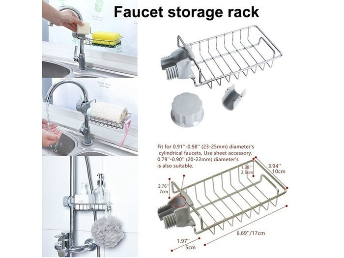 Large SS Faucet Storage Basket