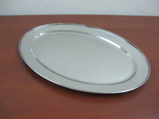 Thick oval stainless steel dish 50 cm
