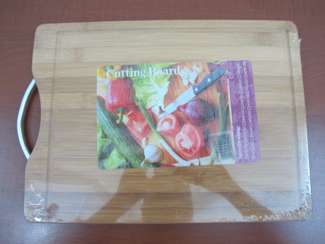 Bamboo Cutting Board with Stainless Steel Handle