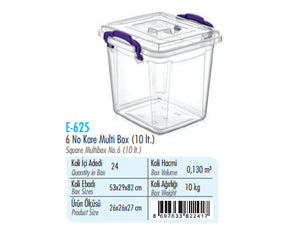 Squared Clear Box; 10 lt - HouzeCart