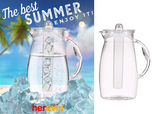 Polycarbonate Pitcher with Ice Tube; 2.5 lt - HouzeCart