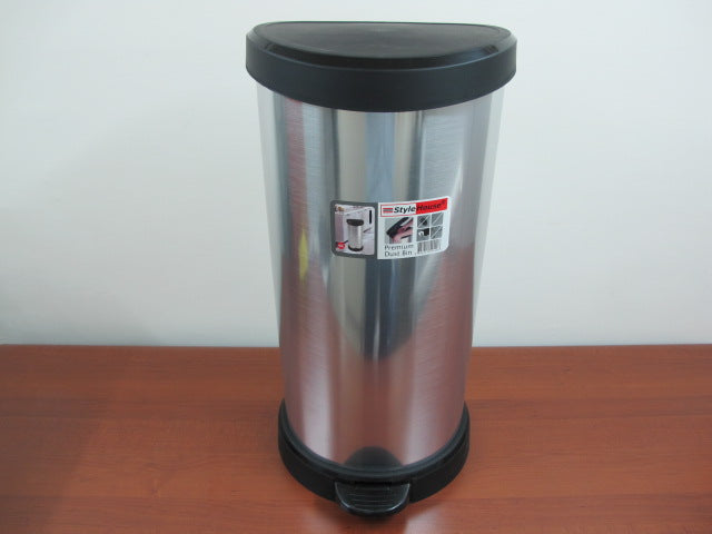 Plastic Wastebin with stainless look; 40 lt