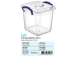 Squared Clear Box; 20 lt - HouzeCart