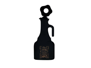 Black Decorated Glass Oil Bottle 275 CC - HouzeCart