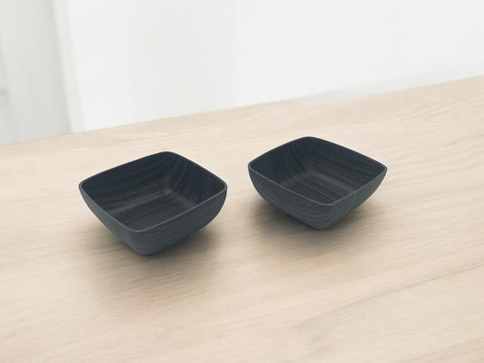 Black Wood Color Square Snack Bowl
