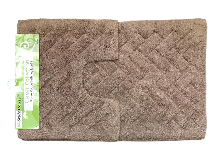 Classic 100% Cotton Bathmat Set of 2: 75x50+40x50 cm