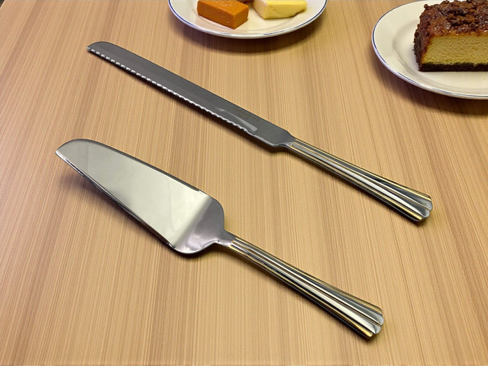 Dosthoff SS Cake Serving Set with Gold Decoration
