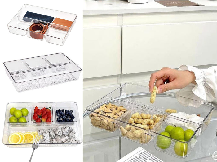 Transparent Multifunctional Divided Rectangular Tray 30