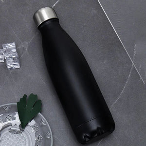 Black Stainless Steel Vacuum Water Bottle 500ml