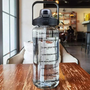 Motivational Water Bottle 2L Transparent Design