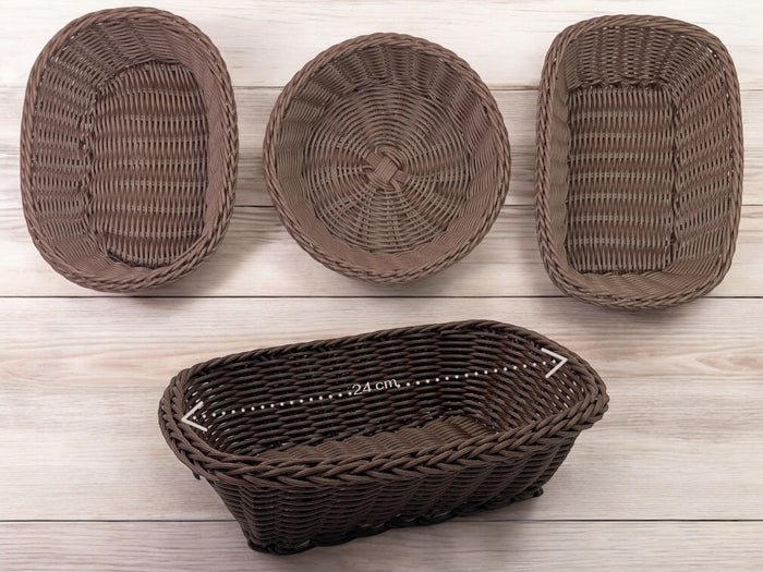 High quality Rectangular Woven Bread Basket 24 cm