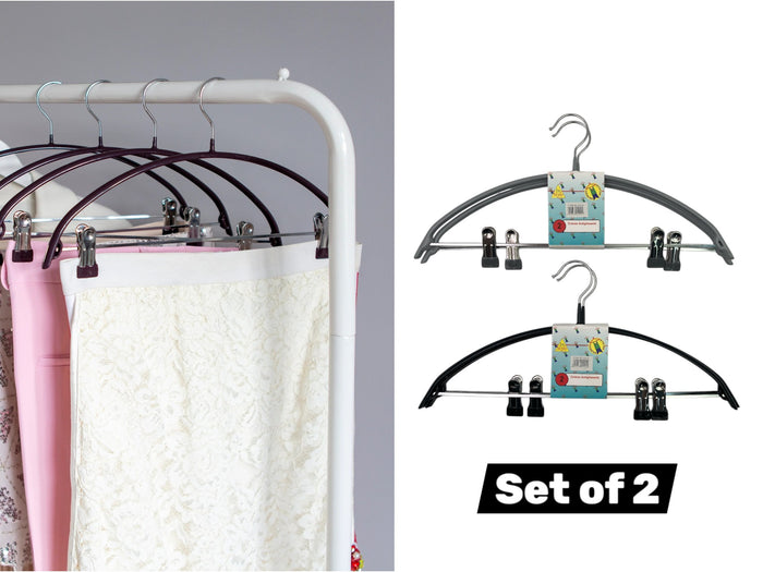 Set of 2 anti-slip hangers with clips