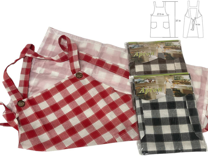 Checkered 100 % cotton apron with full nylon liner