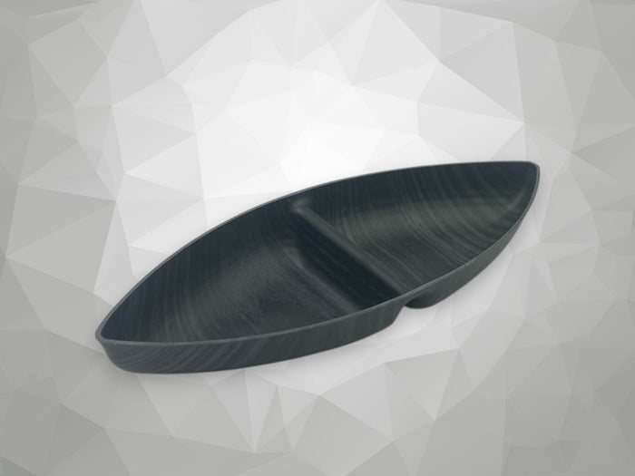 Black Wood Color 2 Compartments Snack Bowl