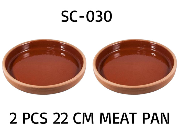 Set of 2 Clay Plates 22 x 3 cm