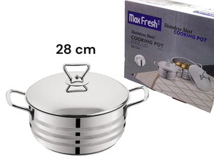 Max Fresh SS Cooking Pot with SS lid 28 cm