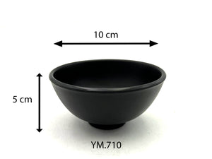 Small Footed Mat Black Melamine Bowl 10 cm