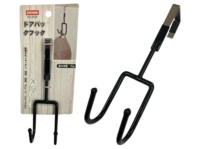 DOINN Black Metallic over the door hanger with 2 hooks