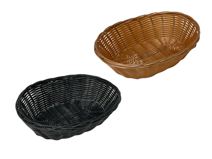 Oval woven bread basket 24 cm Plastic Woven Wicker