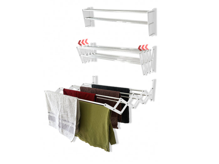 Aluminum Accordion Laundry Wall Mountd Drying Rack 120cm