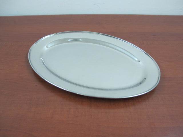 thick oval stainless steel dish 40cm