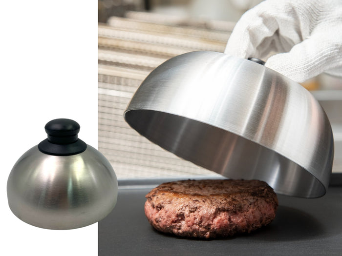 Stainless Steel Burger Cover with bakelite knob 15 cm