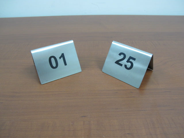 Stainless steel table numbers from 1 to 25