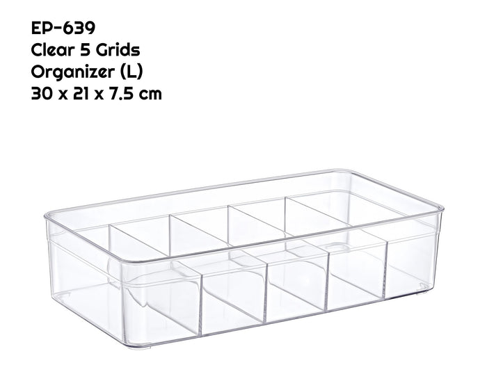 Clear 5 Grids Large Organizer