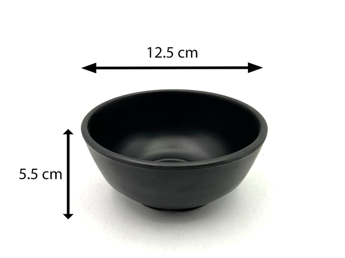 Mat Black Melamine Bowl 12.5 cm