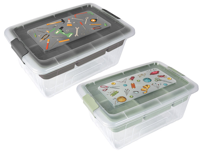 Decorated Divided Storage Box 5.7 L