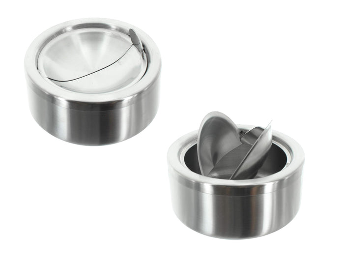 Stainless Steel Ashtray with Flip Cover 12 cm