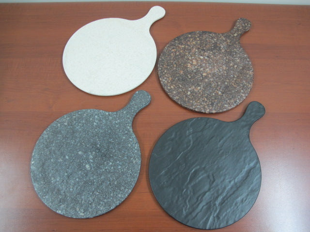 Melamine Flat Round Display Plate Granite Design