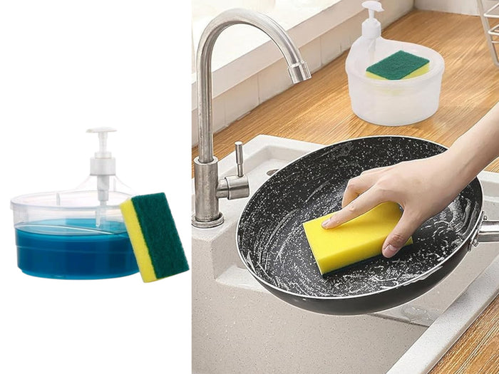 Round Soap Pump and Sponge Bowl 2 in 1
