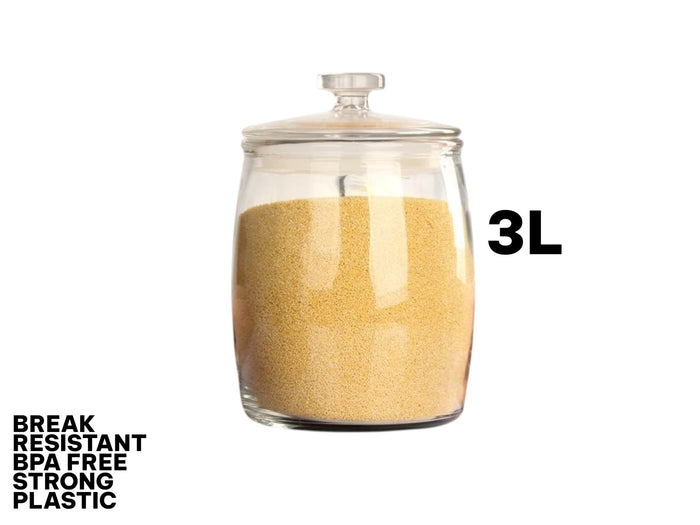 Break resistant BPA Free 3L Plastic Jar with Lid