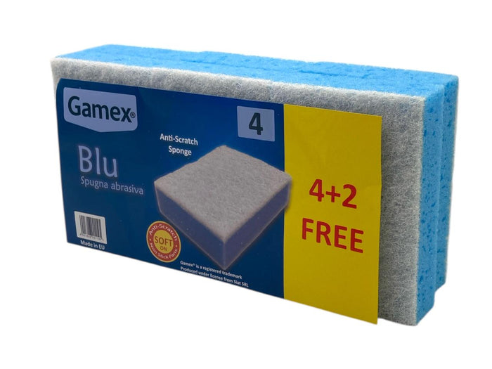 Gamex " Blu " Scouring Sponge for Non-Stick Pans X4+2 Fr