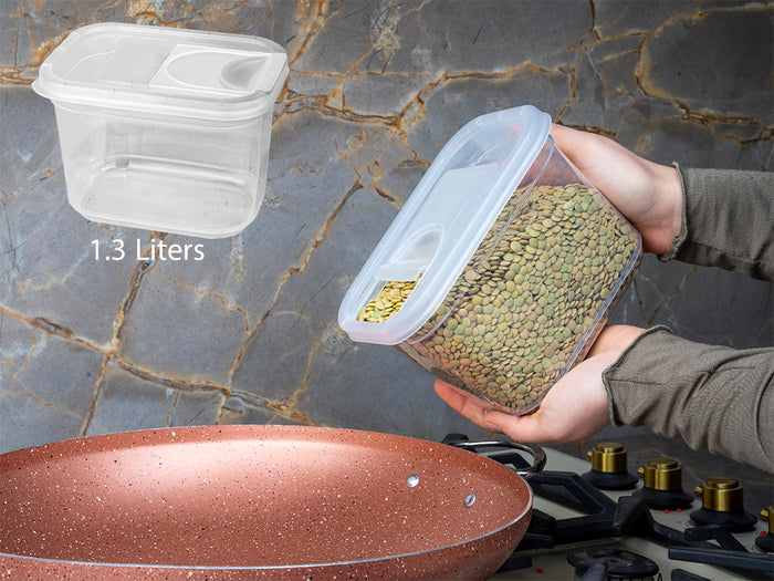 Transparent Dry Food Container with Sliding Cover 1.3L