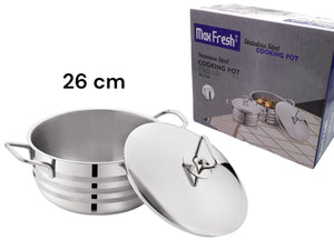 Max Fresh SS Cooking Pot with SS lid 26 cm