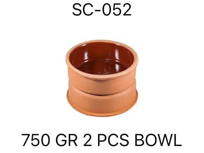 Set of 2 Clay Bowls 16  x 6 cm