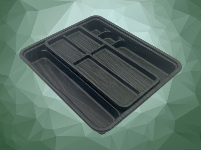 Black Wood Color Sliding Cutlery Tray 36 x 31