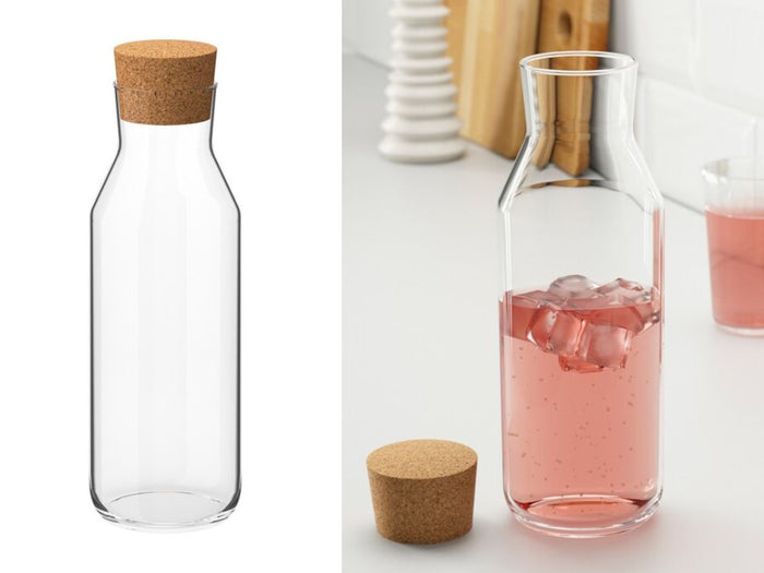 High Quality Borosilicate Glass 1 L Bottle with Cork Cov