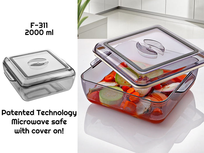 Acrylic Storage Container with Square Seal