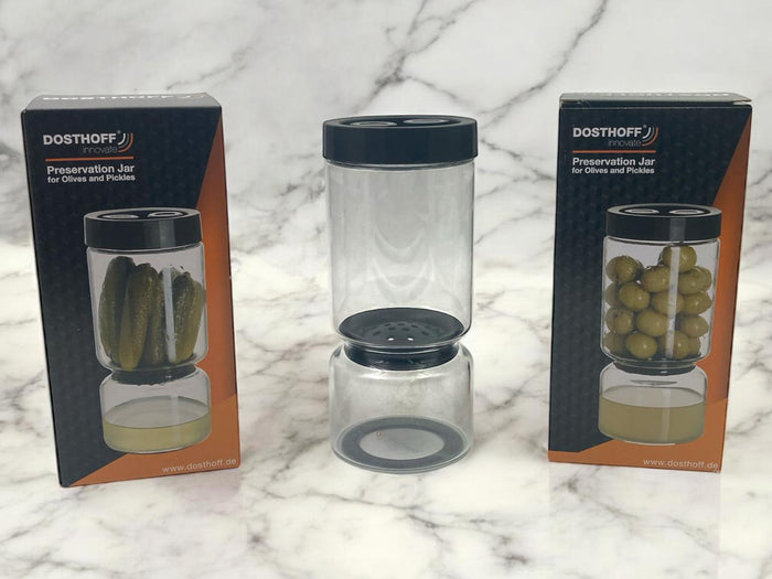 Dosthoff Large Clear Glass Olive Pickle Preservation Jar
