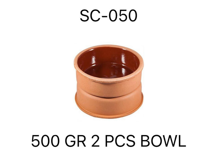 Set of 2 Clay Bowls 14.5  x 5 cm