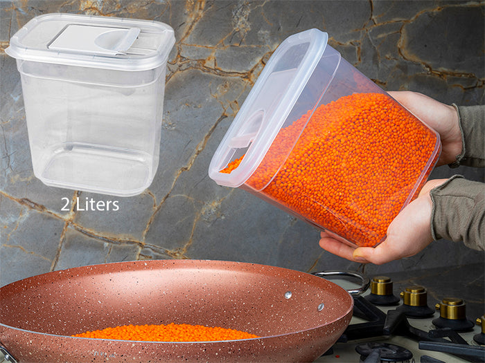 Transparent Dry Food Container with Sliding Cover 2L