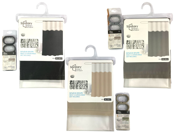 EVA and PE Shower Curtain 180x180