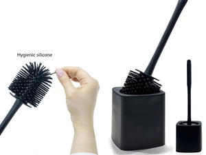 Square Silicone Toilet Brush with Stand