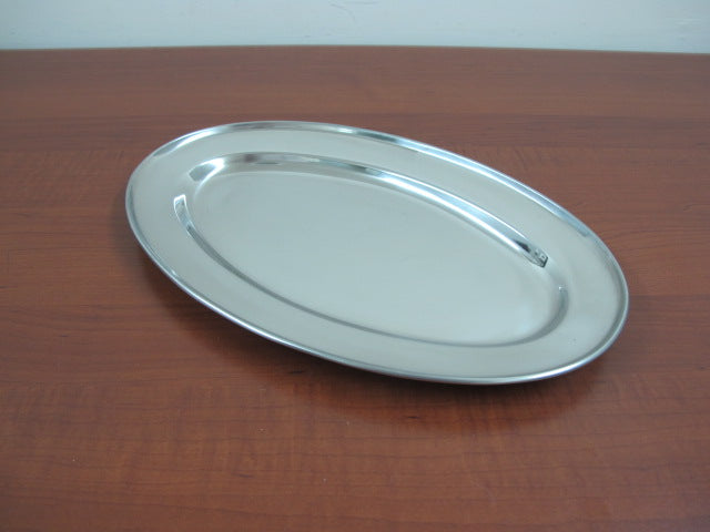 thick oval stainless steel dish 35cm